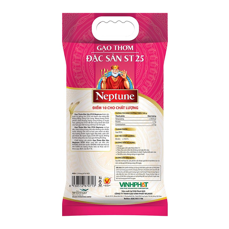 Gạo thơm đặc sản Neptune ST25 - Túi 5kg