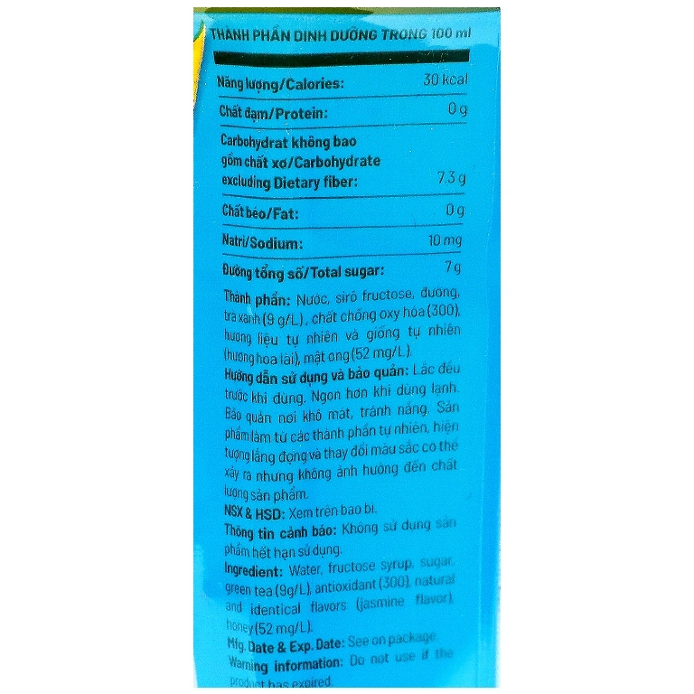 [THÙNG 24 CHAI] Boncha Trà Mật Ong Trà Xanh Hoa Lài Ít Ngọt Chai 450ml