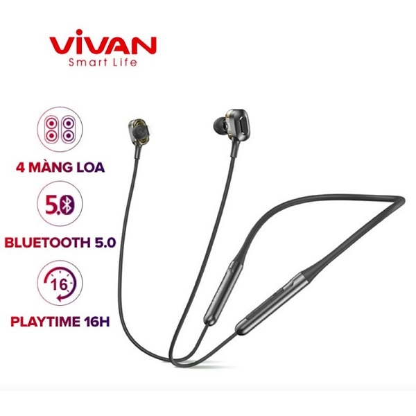 Tai nghe Bluetooth kiểu dáng thể thao VIVAN Liberty N100 - Đen