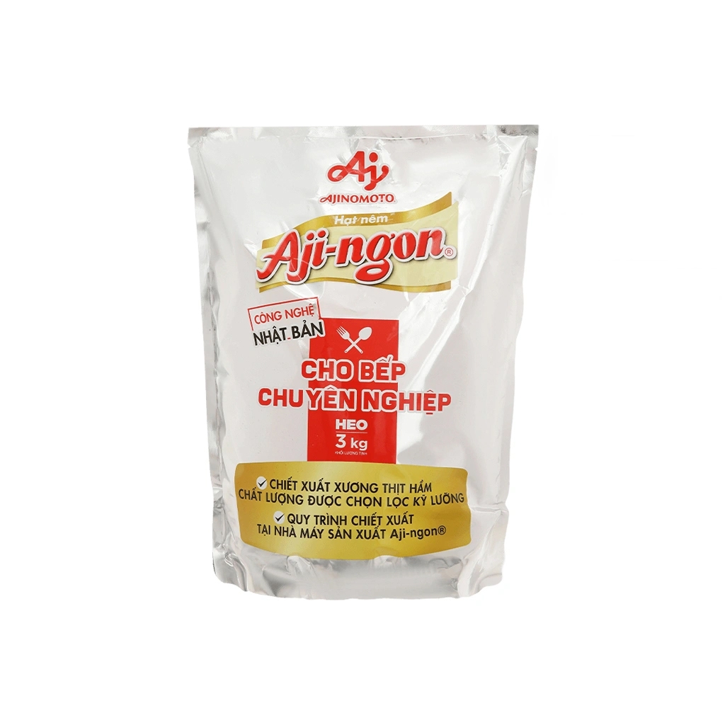 [THÙNG 6 GÓI] Aji-Ngon Hạt Nêm Từ Thịt Heo Gói 3kg