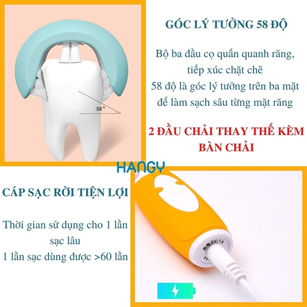 [HN] Bàn chải điện đánh răng 3D Leyuyo dành cho trẻ em