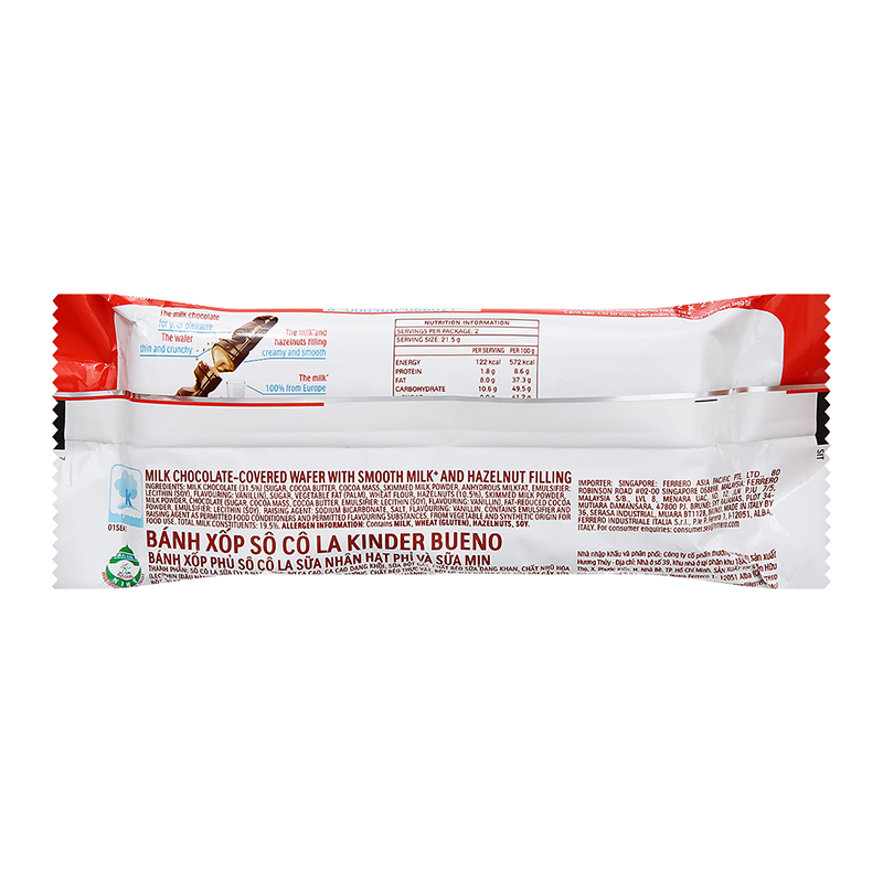 Bánh xốp Sô cô la Kinder Bueno gói 42g