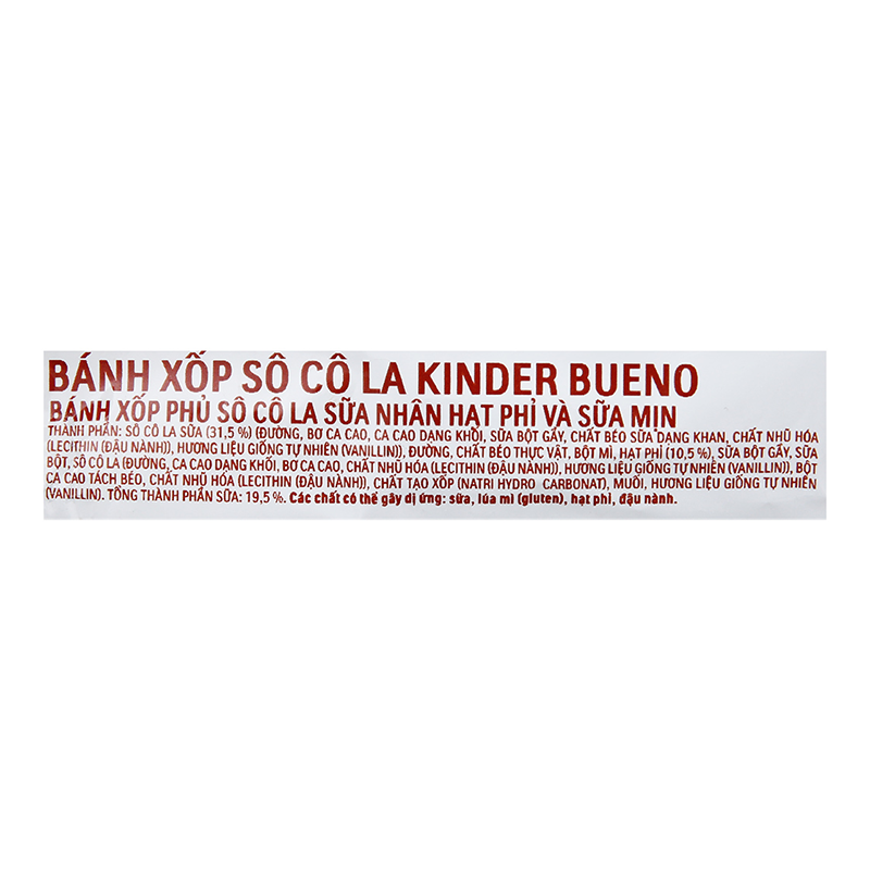 Bánh xốp Sô cô la Kinder Bueno gói 42g
