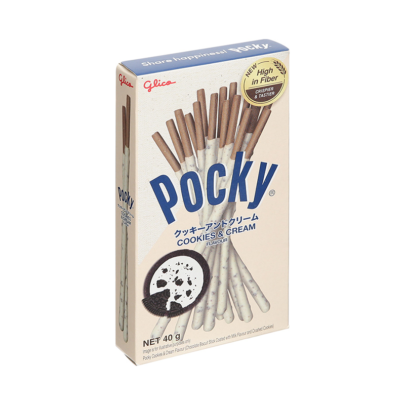 Bánh que Glico Pocky Cookie & Cream hộp 40g 120 que