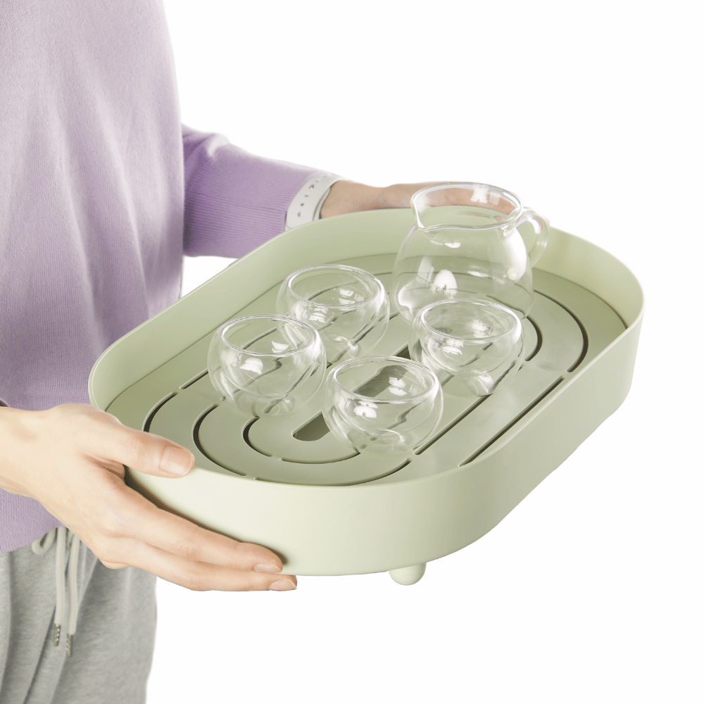 Khay úp cốc oval Sano - Hồng/ Xanh (giao ngẫu nhiên)