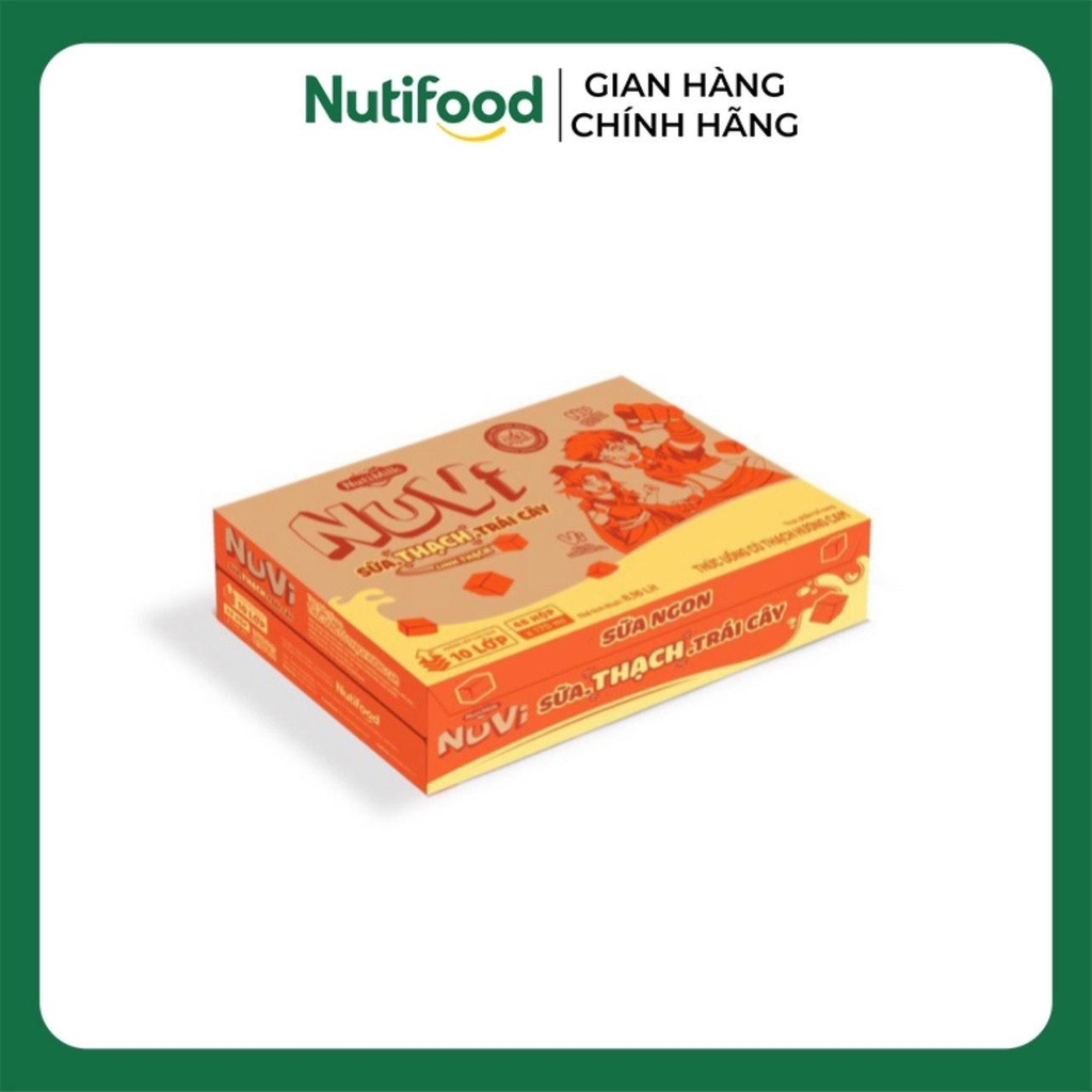 [THÙNG 48] NuVi Thức Uống Sữa Trái Cây Hương Cam/Nho Có Thạch Hộp 170ml