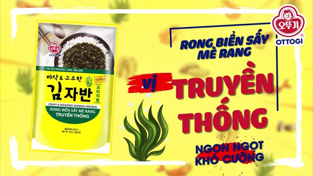 Rong biển sấy mè rang vị hải sản Ottogi - Gói 30g