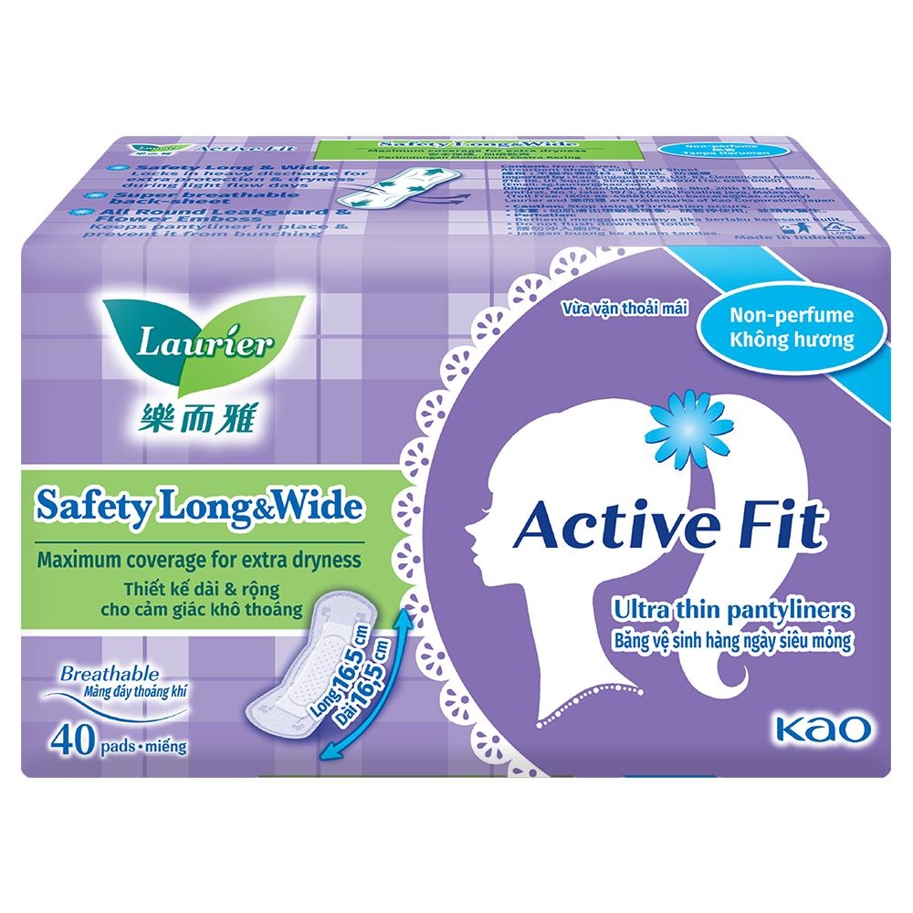 Laurier Băng vệ sinh ngày đầu-cuối Active Fit Siêu Thấm không hương 40 miếng