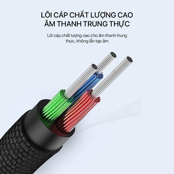 Cáp âm thanh nối dài 3.5mm VIVAN AUX01 1m - Đen