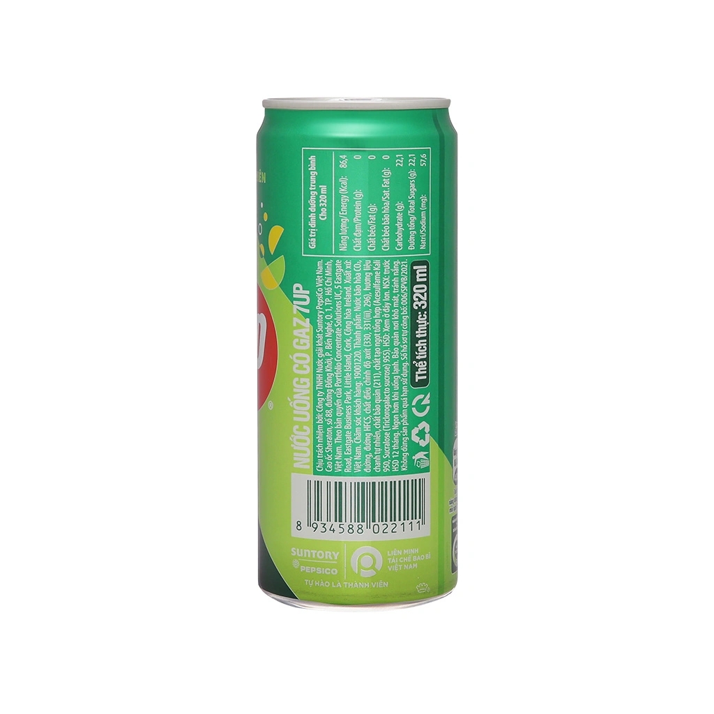 [THÙNG 24 LON] 7Up Nước Ngọt Lon 320ml