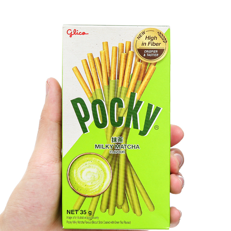 Bánh que Glico Pocky Vị trà Xanh Matcha hộp 35g 120 que