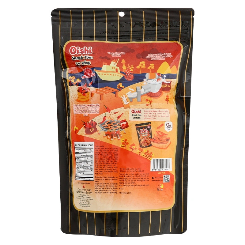 [THÙNG 20] Oishi Snack Tôm Cay Nồng Gói 65g