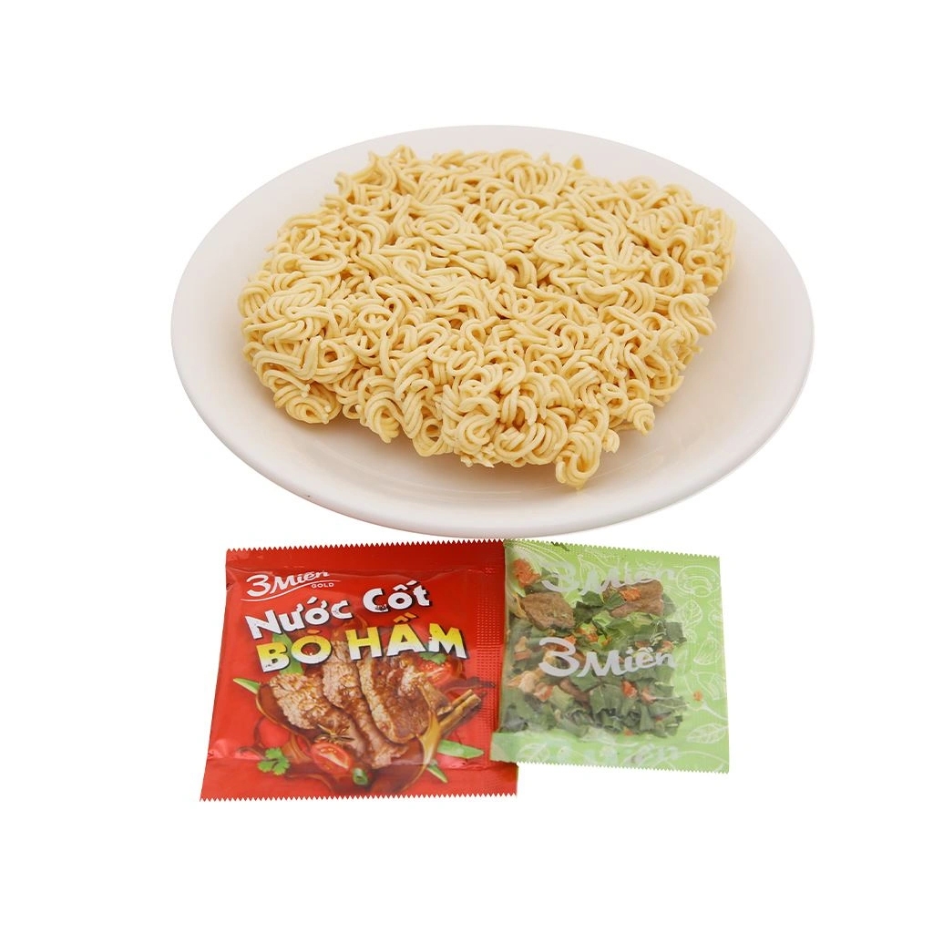 [THÙNG 30 GÓI] 3 Miền Gold Mì Bò Hầm Rau Thơm 2X Nước Cốt Bò Hầm Gói 75g