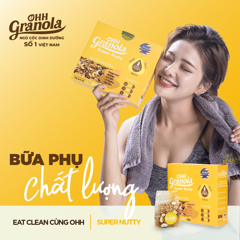 [HCM] Ngũ cốc dinh dưỡng Ohh Granola Super Nutty - Hộp 250g