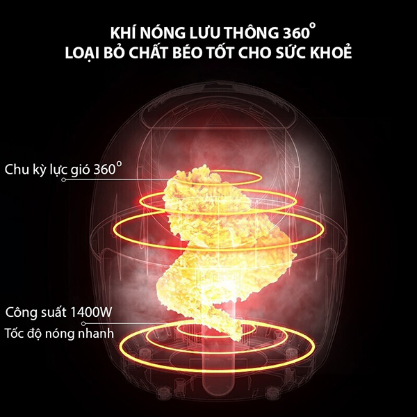 Nồi chiên không dầu Viet Star VS-666 - 3.5L - Đen