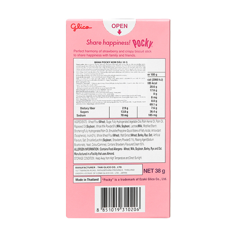 Bánh que Glico Pocky Vị Dâu hộp 38g 120 que