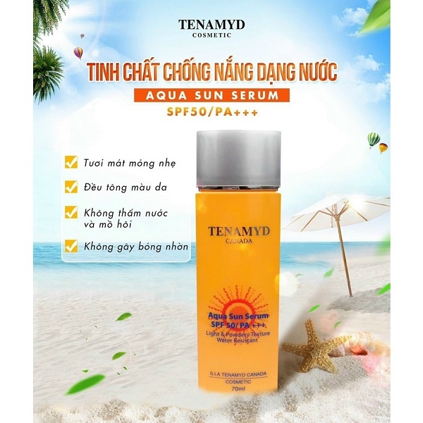 Tinh chất chống nắng dạng nước Tenamyd Aqua Sun Serum SPF50/PA+++ 70ml