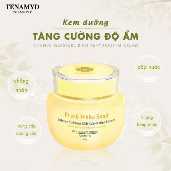 [HCM] Kem dưỡng tăng cường độ ẩm Fresh White Sand By Tenamyd Intense Moisture Rich Rehydrating Cream - Lọ 60g