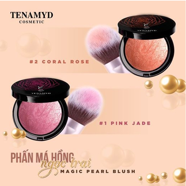 Phấn má hồng ngọc trai số 2 Tenamyd Magic Pearl Blush # 2 Coral Rose - Hộp 10g