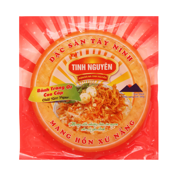 [HCM] Bánh tráng ớt Tinh Nguyên Chili Rice Paper - Bịch 200g