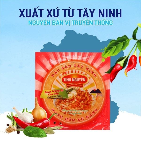 [HCM] Bánh tráng ớt Tinh Nguyên Chili Rice Paper - Bịch 200g