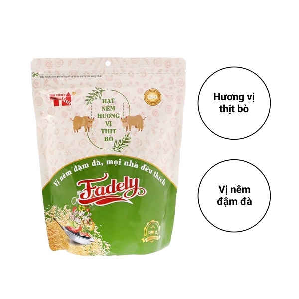 [HCM] Hạt nêm hương vị thịt bò Fadely Beef Flavor Seasoning Seeds - Bịch 390g