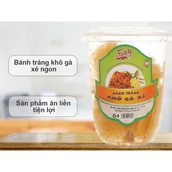 [HCM] Bánh tráng khô gà xé Fadely Rice Paper Salad with Fried Chickenmeat - Ly 40g