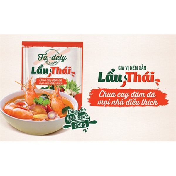 [HCM] Gia vị nêm sẵn Lẩu Thái Fadely Tom Yum Paste - Gói 50g