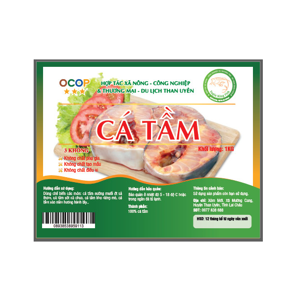 [HN] Cá tầm cắt khúc OCOP AA - Khay 1kg