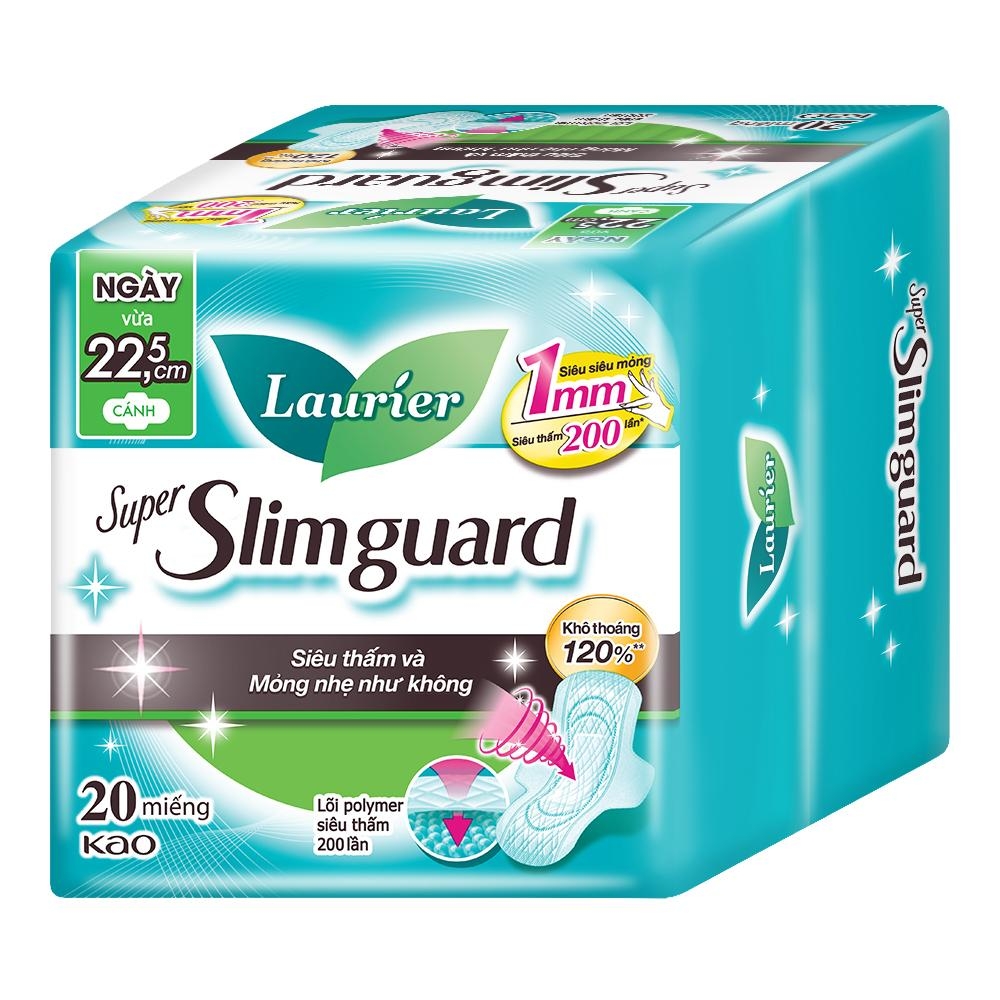 Laurier Băng vệ sinh Siêu Mỏng 1mm Bảo Vệ 22.5cm 20 miếng