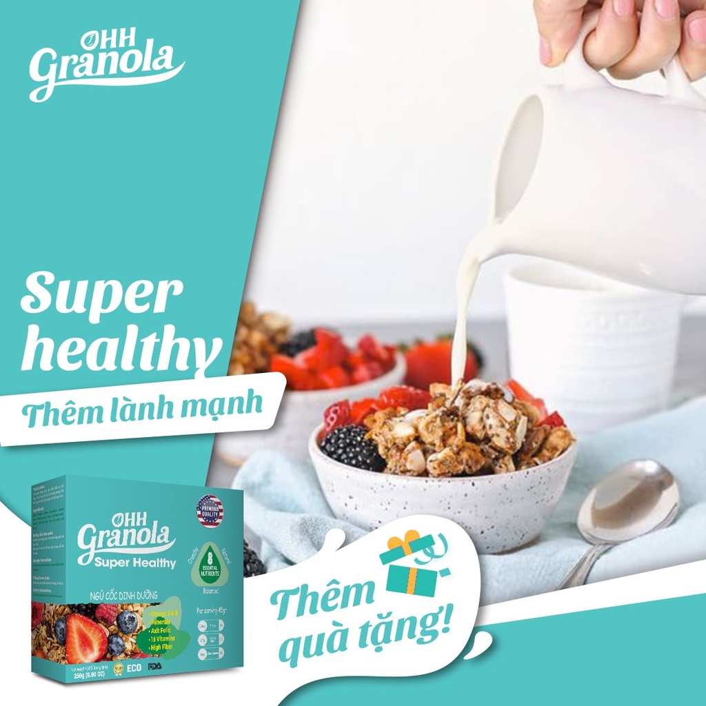 [HCM] Ngũ cốc dinh dưỡng Ohh Granola Super Healthy - Hộp 250g