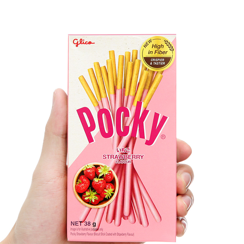 Bánh que Glico Pocky Vị Dâu hộp 38g 120 que