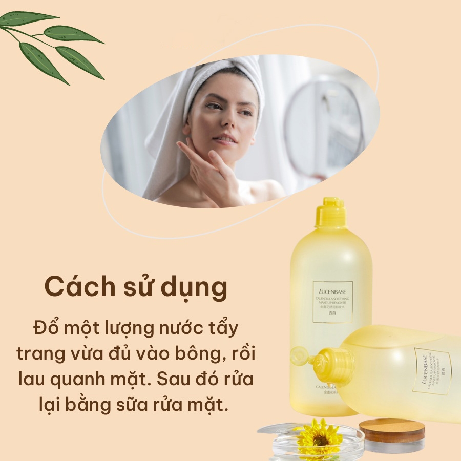 Tẩy trang hoa cúc Lucenbase làm sạch dịu da 500ml