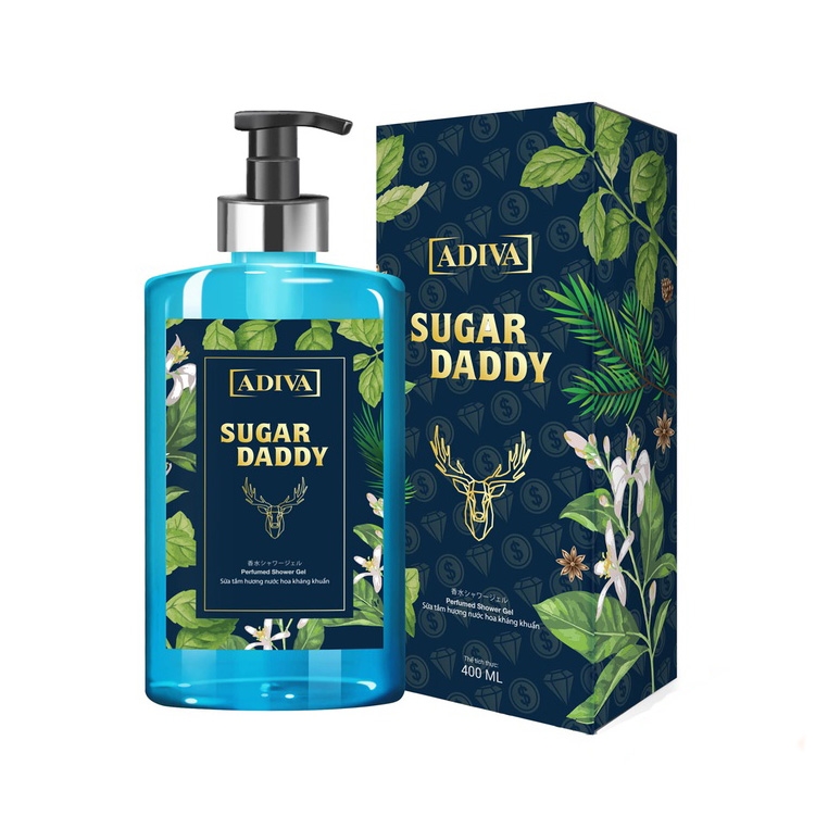 Sữa tắm hương nước hoa kháng khuẩn cho nam Adiva Sugar Daddy 400ml