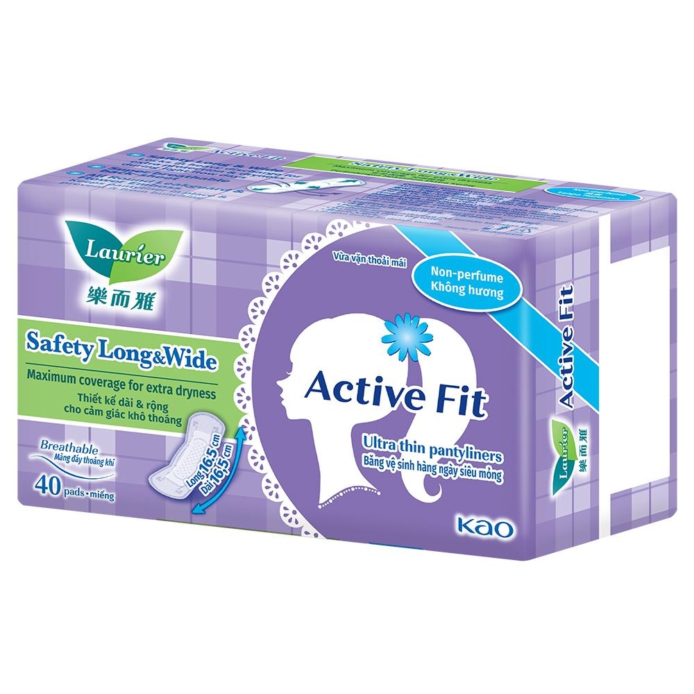 Laurier Băng vệ sinh ngày đầu-cuối Active Fit Siêu Thấm không hương 40 miếng