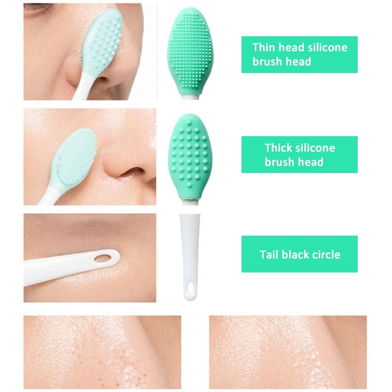 Cọ silicon vệ sinh da mặt, loại bỏ mụn đầu đen - Hồng