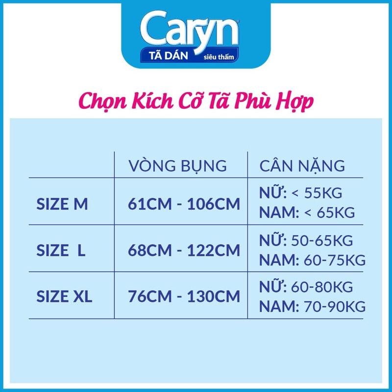 [COMBO 3] Caryn Tã dán M20/L20/XL20 Siêu thấm dành cho người hạn chế khả năng đi lại