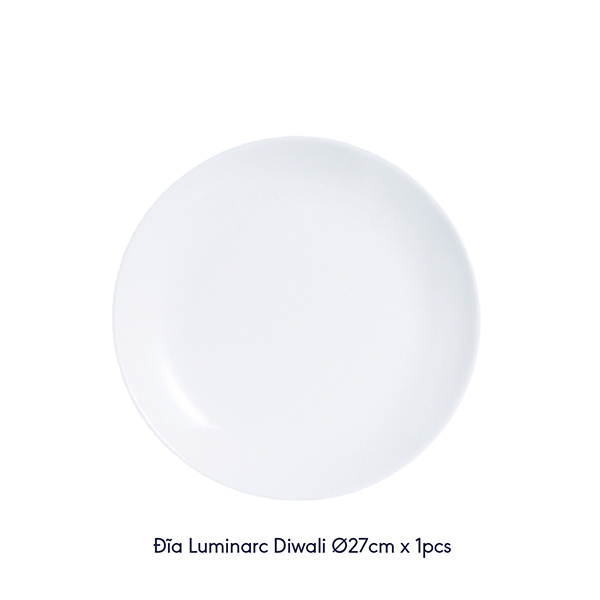 [HCM] Bộ bàn ăn thủy tinh Luminarc Diwali Trắng 12pcs