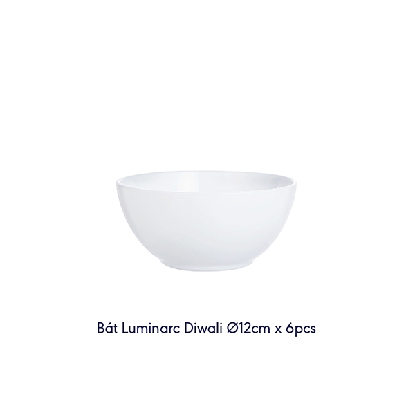 [HCM] Bộ bàn ăn thủy tinh Luminarc Diwali Trắng 12pcs