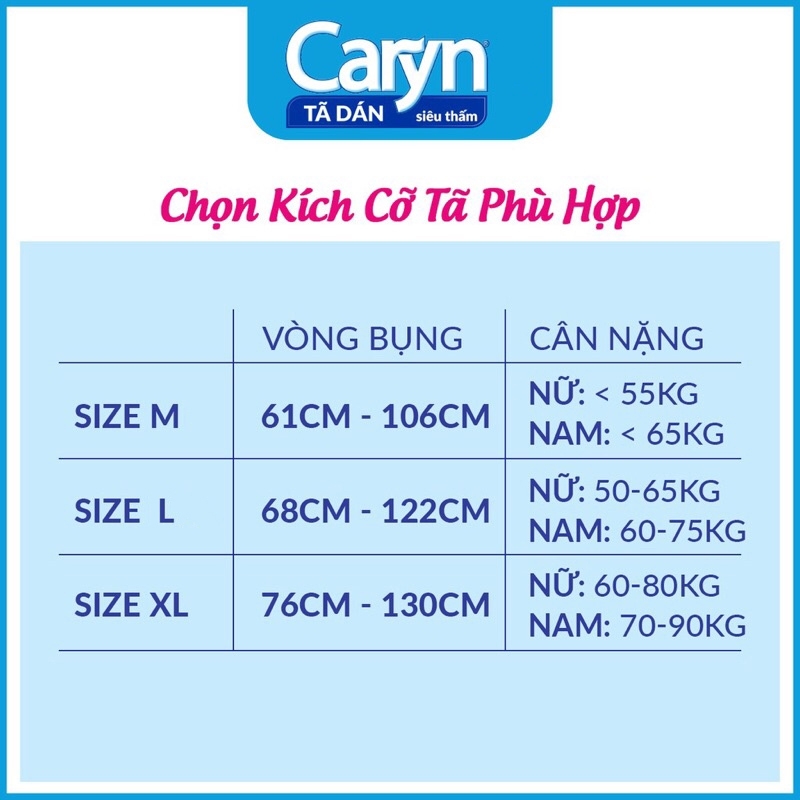 Caryn Tã dán M40/ L40 siêu thấm dành cho người hạn chế khả năng đi lại