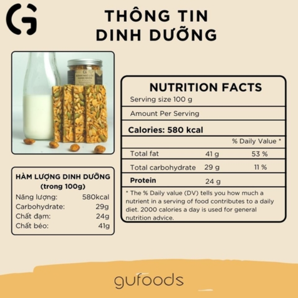 Thanh gạo lứt ngũ cốc ăn kiêng GUfoods - Vị rong biển - Hũ 330g