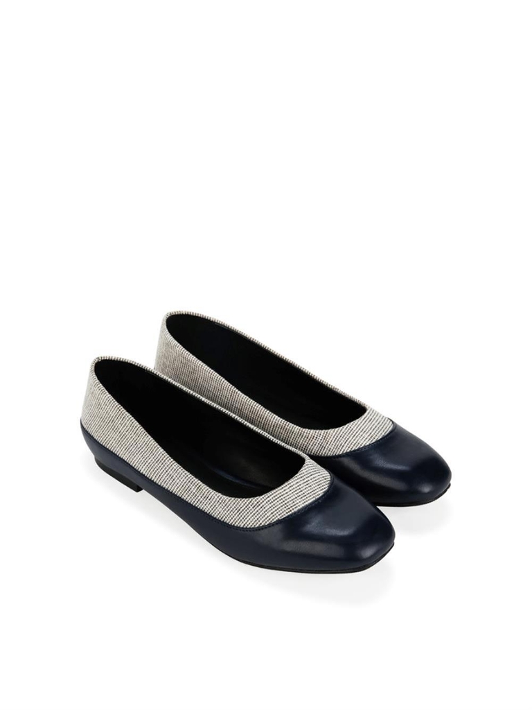 Giày búp bê phối vải tweed Sablanca BB0048