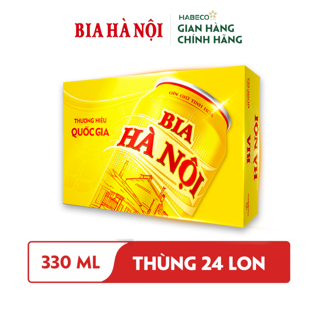 [Thùng 24 lon] Hà Nội Bia Lon 330ml