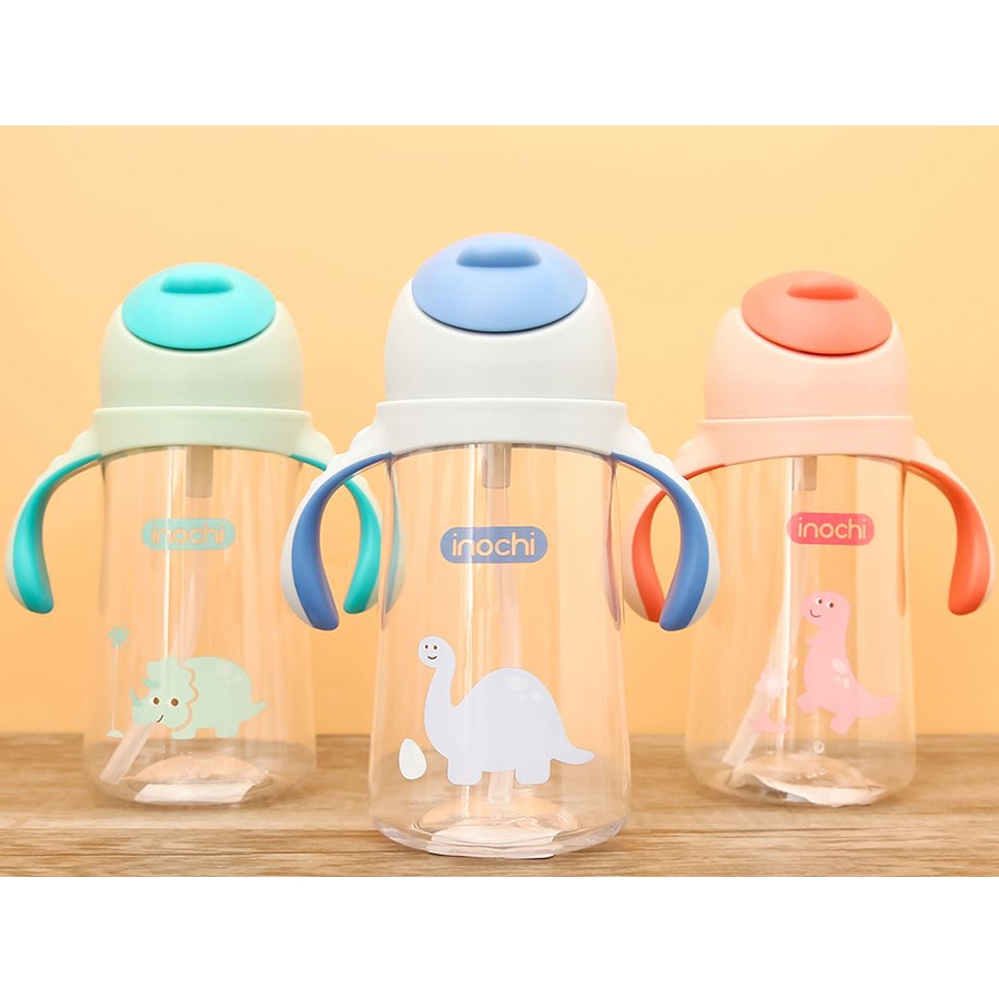 Bình nước Goki Dino 470ml - Cam sữa