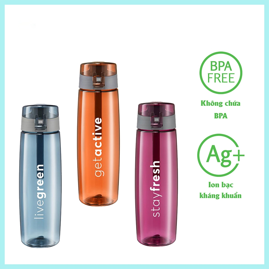 Bình nước thể thao Kita Active 700ml - Hồng sen