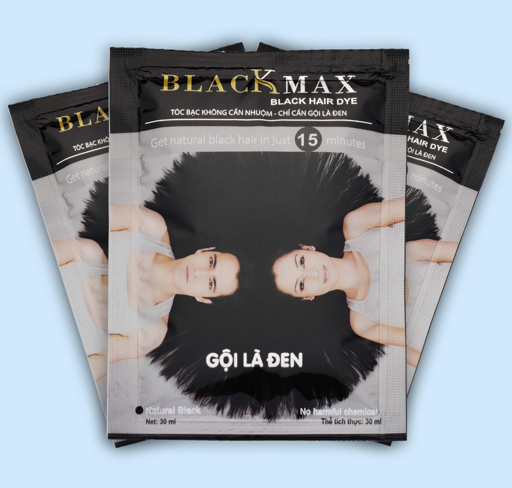 Dầu gội Black Max gội là đen hộp (Hộp 3 gói x 30ml)