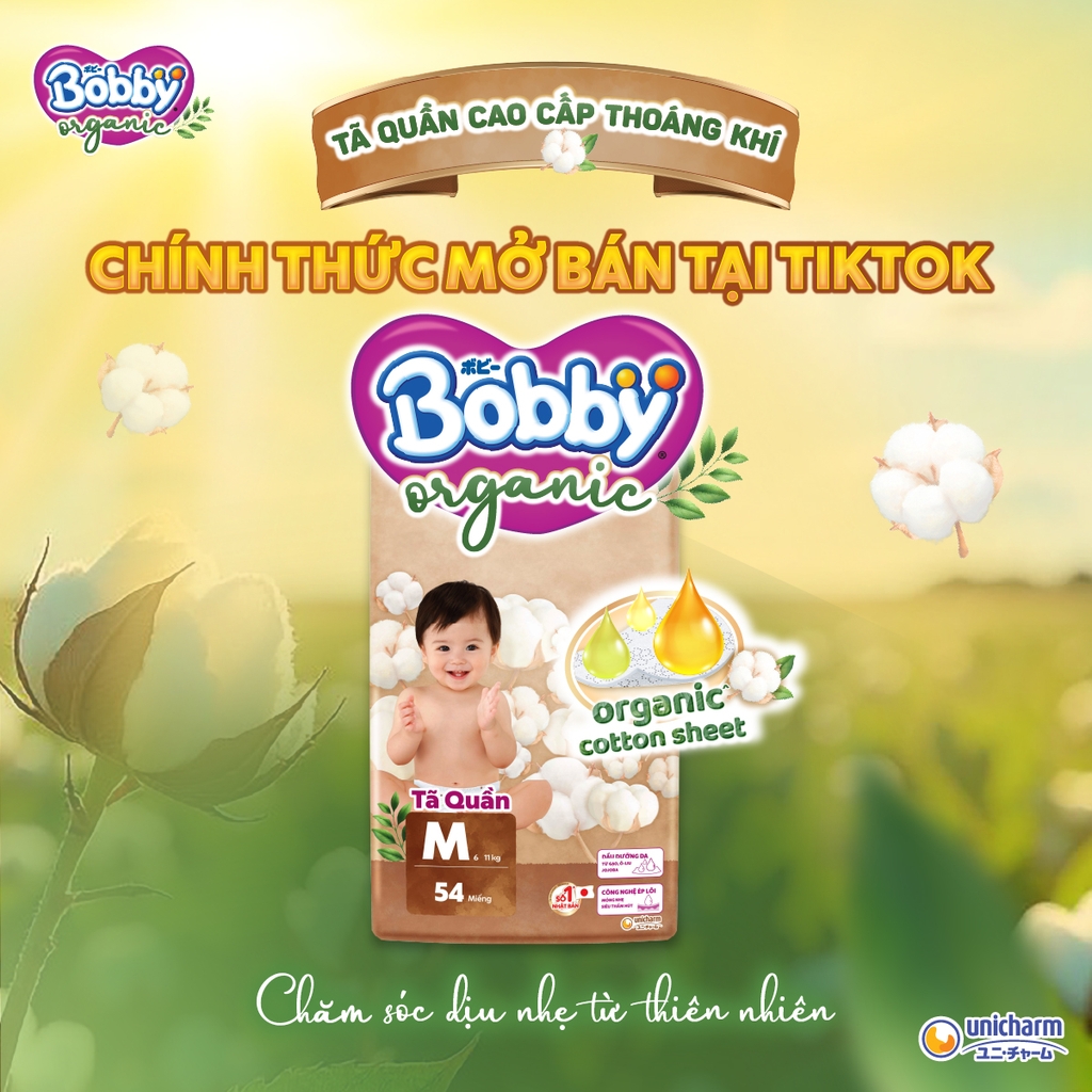 [TẶNG MIẾNG NGẪU NHIÊN] Tã bỉm quần cao cấp Bobby Organic chăm sóc dịu nhẹ từ thiên nhiên XXL54