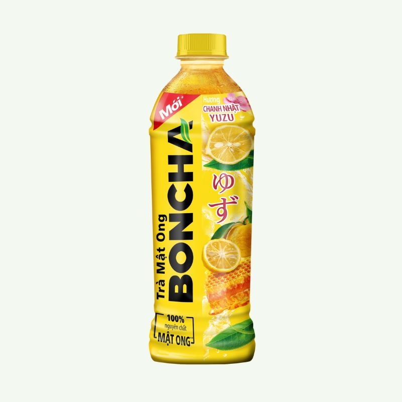 [THÙNG 24 CHAI] Boncha Trà Mật Ong Hương Chanh Nhật Yuzu Chai 450ml