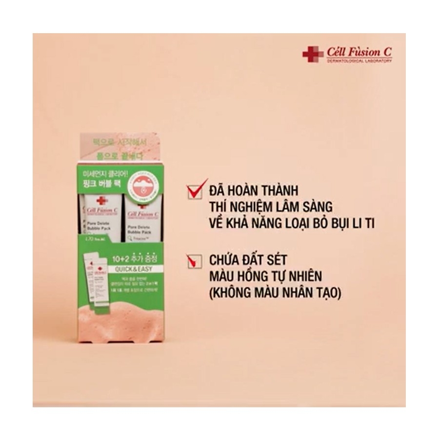 [HCM] Mặt nạ đất sét thanh lọc da Cell Fusion C Pore Delete Bubble Pack - 12 gói x 5g