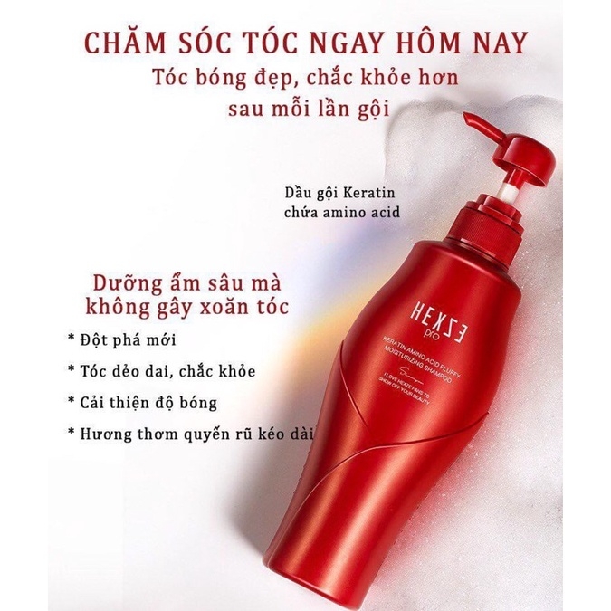 Combo cặp dầu gội, dầu xả Hexze suôn mượt tóc, kiềm dầu